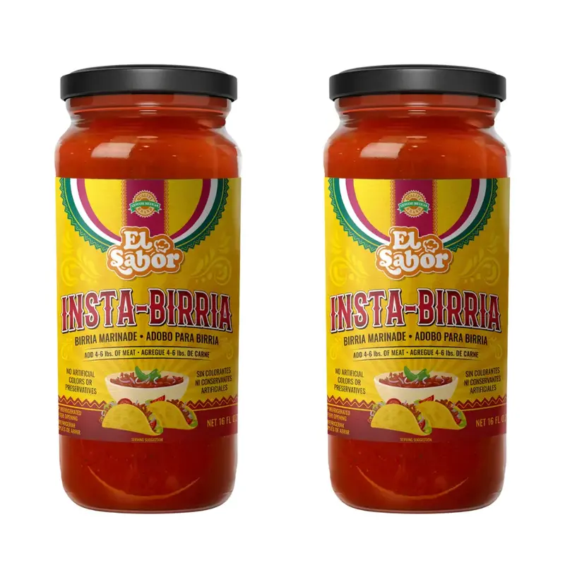 Gourmet Birria Mix | Instabirria 16 fl oz glass jar to make birria | Make over 40 tacos per bottle | No extra ingredients req...