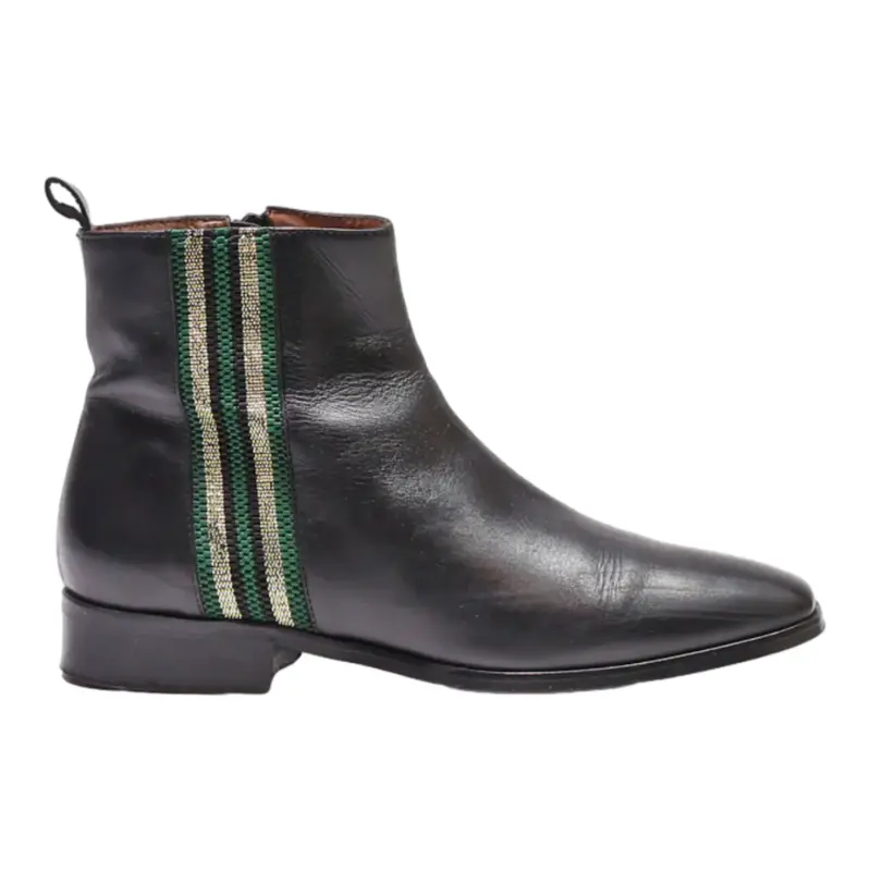 SAPENZA Ankle Boots Black Leather Womens UK 5