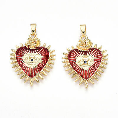 Brass Micro Pave Cubic Zirconia Pendants