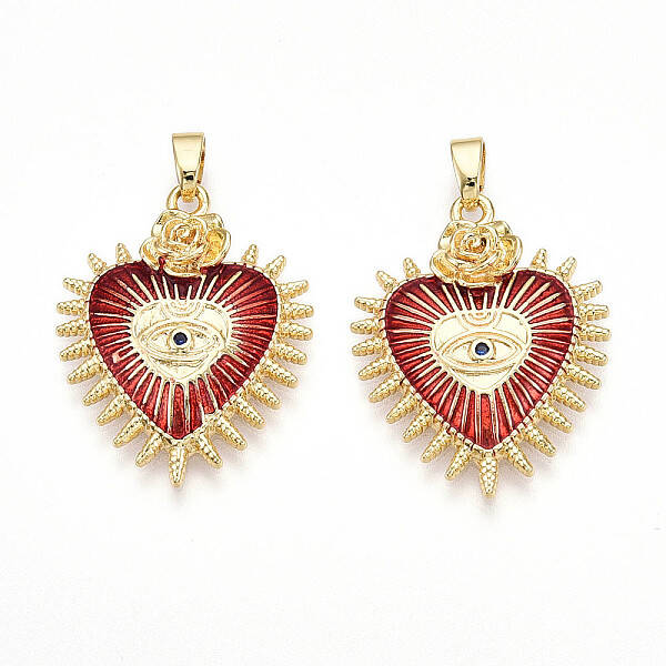 Brass Micro Pave Cubic Zirconia Pendants