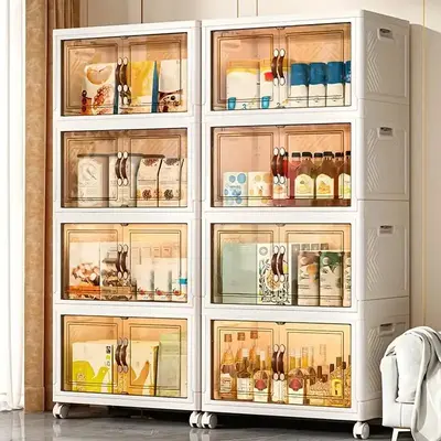 Foldable Removable Storage Box, 1 Count Large Capacity Multifunctional Clothes Storage Organizer, Moisture-proof Kitchen Stor...