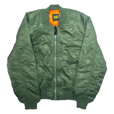 HQ ISSUE MA-1 Mens Bomber Jacket Green Nylon L