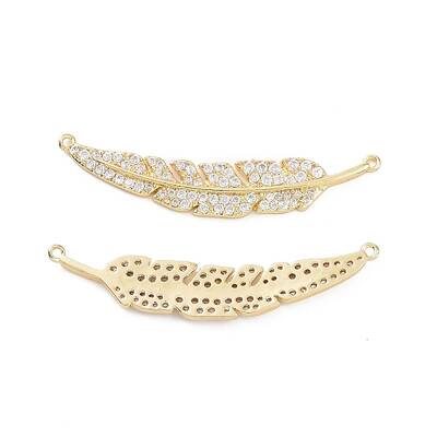 Brass Micro Pave Cubic Zirconia Connector Charms