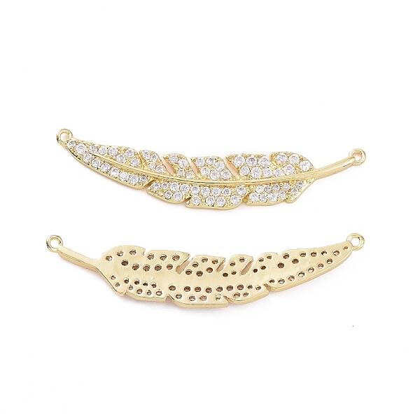 Brass Micro Pave Cubic Zirconia Connector Charms