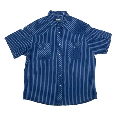 WRANGLER Mens Shirt Blue Striped XL