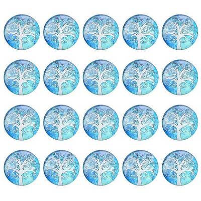 Half Round/Dome Tree Pattern Glass Flatback Cabochons for DIY Projects