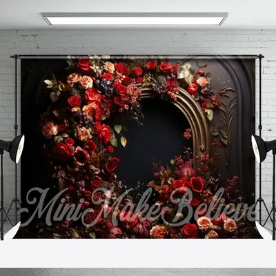 Pink Red Flower Elegant Luxury Relief Wall Backdrop - Aperturee
