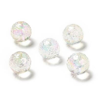 Textured UV Plating Rainbow Iridescent Acrylic Beads