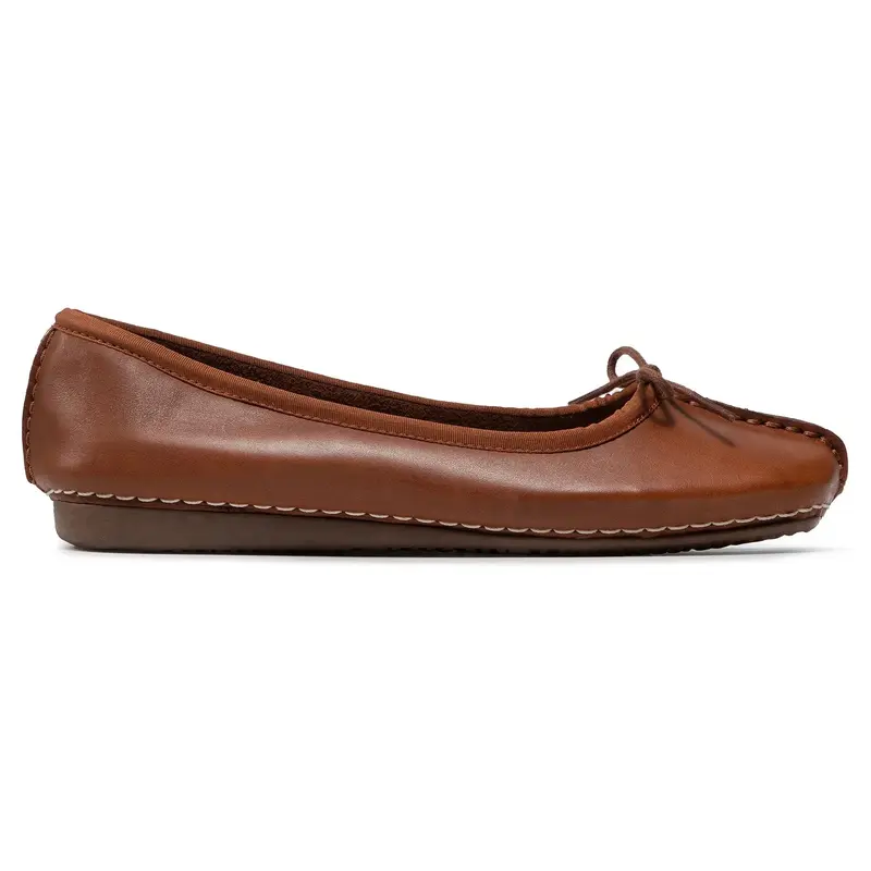 Clarks Freckle Ice Leather Women's Comfort Shoes - Dark Tan - Size:US 8.5 Women