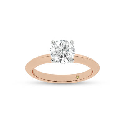 Prism Knife Edged Four Prong Round Lab Grown Solitaire Diamond Ring | 18K Rose Gold 4 CT. TW.