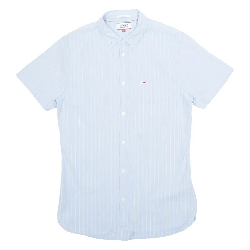 TOMMY HILFIGER Slim Fit Mens Shirt Blue Pinstripe S