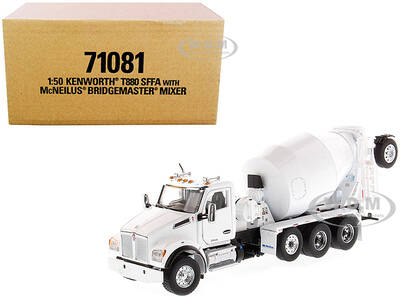 Kenworth T880 SFFA with McNeilus Bridgemaster Concrete Mixer White \