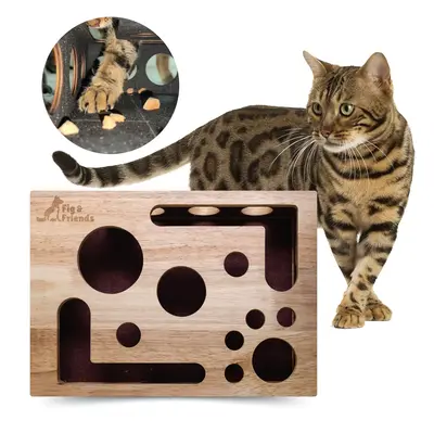 Fig & Friends Cat Scratch Puzzle Enrichment Box: Nail File Stress Free Alternative to Clippers and Grinders