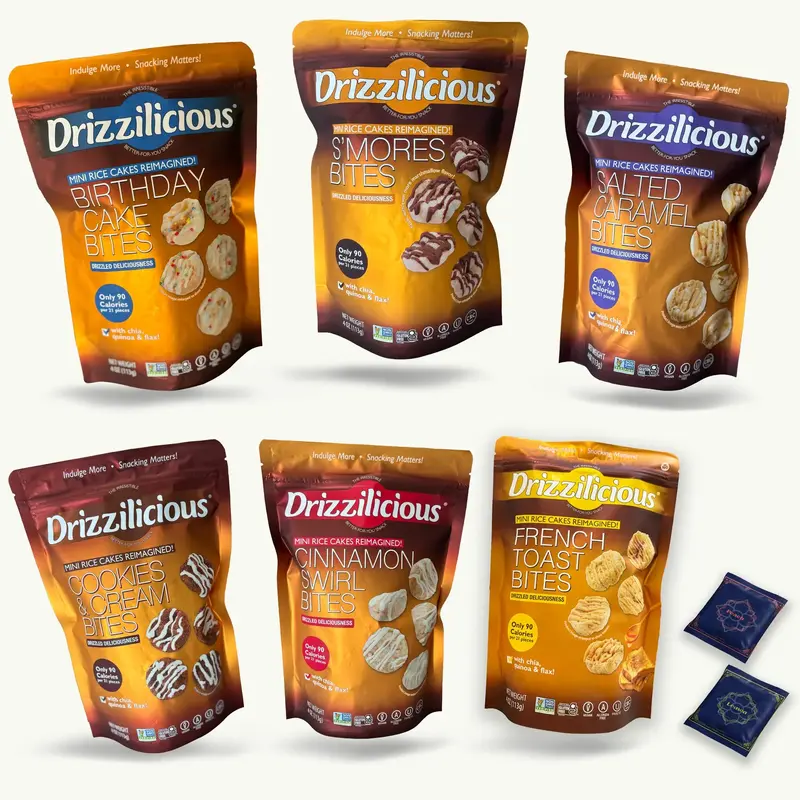 Drizzilicious Mini Rice Cakes Variety Pack - Birthday, Smores, Salted Caramel, Cookies & Cream, Cinnamon Swirl, French Toast ...