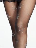 Women's Star Rhinestone Decor Tights, Comfy Soft Sheer Tights for Daily Party Wear, Women's Pantyhose for Spring & Summer & F...