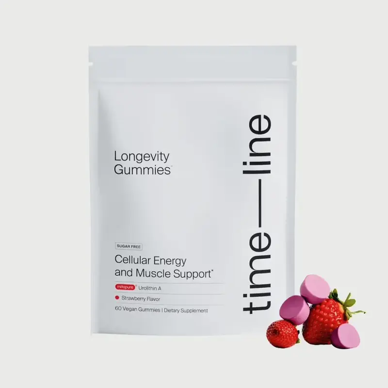 Timeline Mitopure Urolithin A Gummies - Clinically Proven for Energy Muscle Strength & Cellular Renewal - Sugar-Free Vegan St...