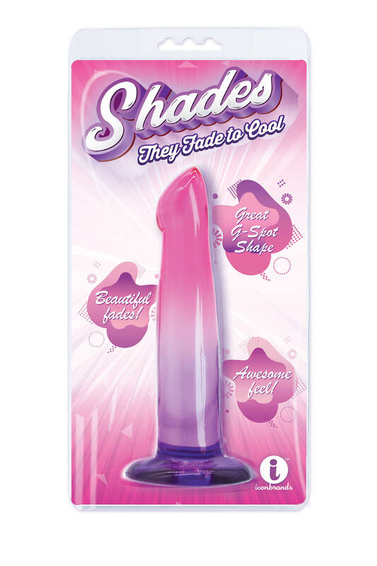 Shades, 6.25 G-Spot Jelly Tpr Gradient Dong - Pink and Purple