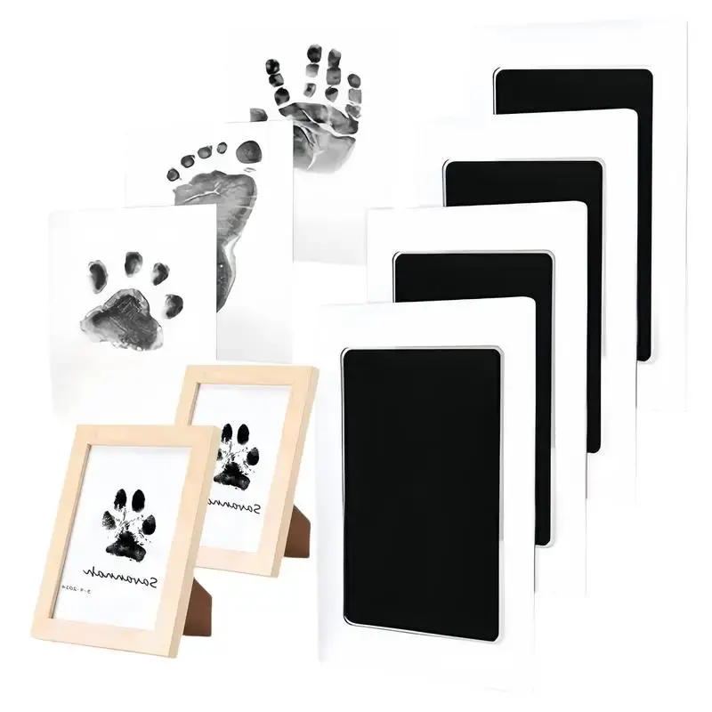 Paw Print Kit, 4-Pcs Ink Pads , Mess-Free Paw Print Stamp Pad for Dogs & Cats, Clean Touch Ink Pad, Dog Paw & Nose Print Kit,...