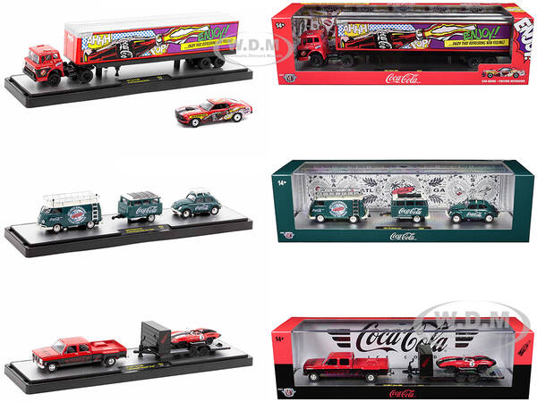 Auto Haulers Coca-Cola Set of 3 pieces Release 32 Limited Edition to 7250 pieces Worldwide 1/64 Diecast Models by M2 Machines