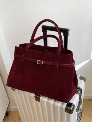 Women's Solid Color Tote Bag, Fashionable Large Capacity Shoulder Bag for Work & Daily Used, Casual Trendy Versatile High-qua...