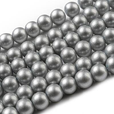 Spray Painted Glass Round Bead Strands