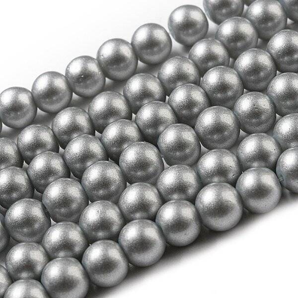 Spray Painted Glass Round Bead Strands