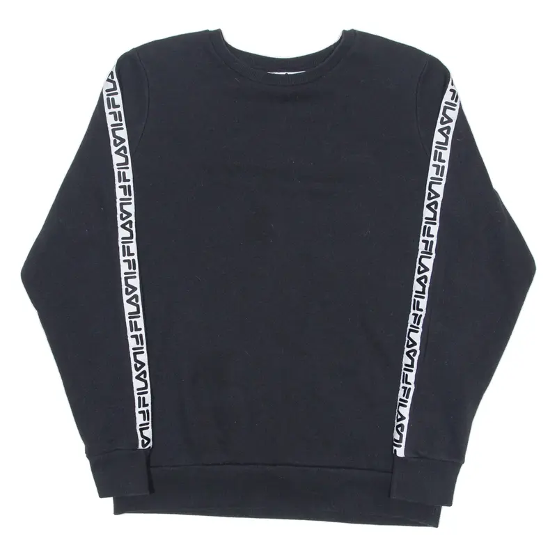 FILA Womens Sweatshirt Black Crew Neck UK 16