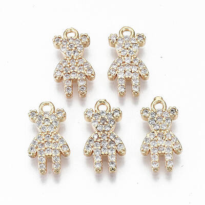 Brass Micro Pave Cubic Zirconia Charms