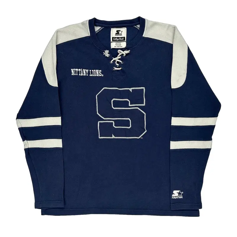 Nittany Lions Starter Graphic Sweatshirt - 2XL Blue Cotton Blend