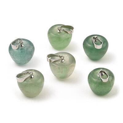Natural Green Fluorite Teacher Apple Charms