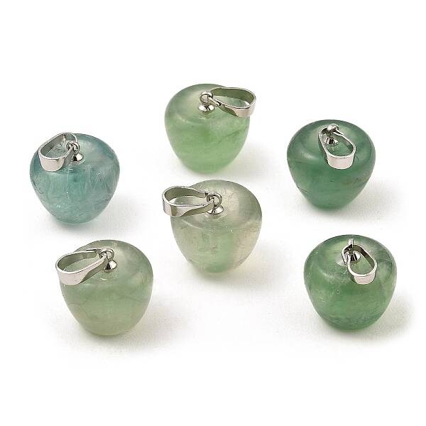 Natural Green Fluorite Teacher Apple Charms