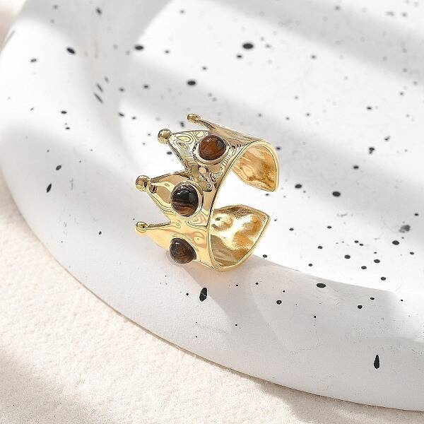 Natural Tiger Eye Finger Rings