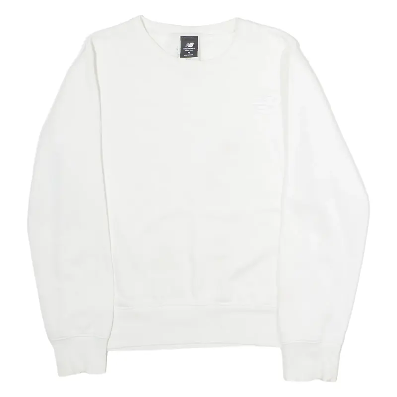 NEW BALANCE Womens Sweatshirt White Crew Neck M