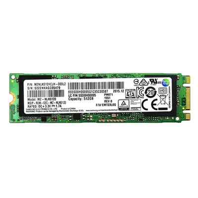 MZNLN512HCJH-000L2 Samsung PM871 512GB Triple-Level Cell SATA 6Gb/s Mainstream Endurance (AES-256) M.2 2280 Solid State Drive
