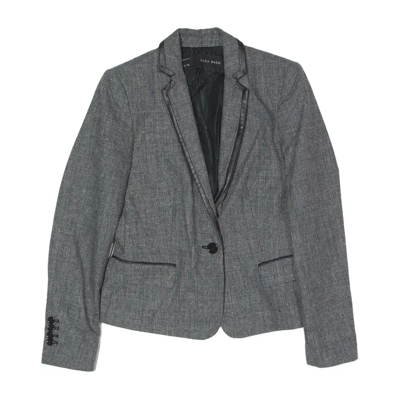 ZARA Blazer Jacket Grey Wool Womens S