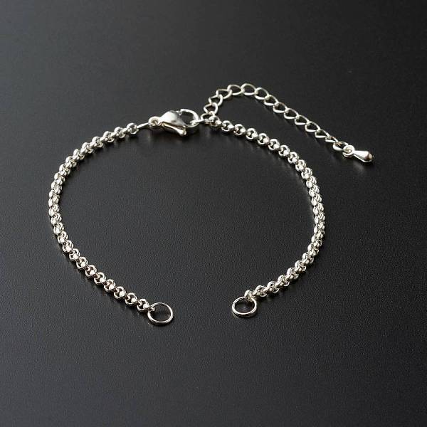 304 Stainless Steel Rolo Bracelet Making