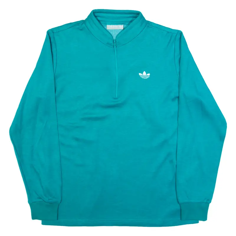 ADIDAS Mens Sweatshirt Blue 1/4 Zip M