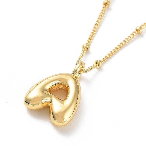 Initial Letter Brass Pendant Necklaces