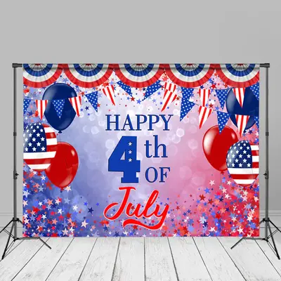 Blue Red Bokeh Balloons Independence Day Backdrop - Aperturee