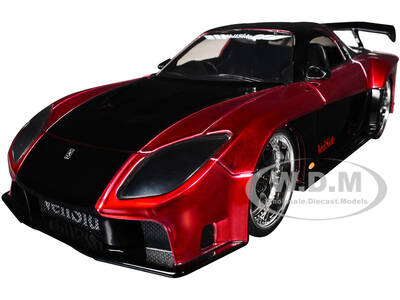 1995 Mazda RX-7 Widebody RHD (Right Hand Drive) VeilSide Black and Red Metallic JDM Tuners Series 1/24 Diecast Model Car ...