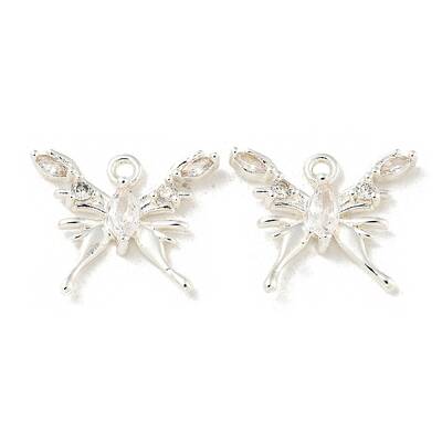 Brass Micro Pave Clear Cubic Zirconia Pendants