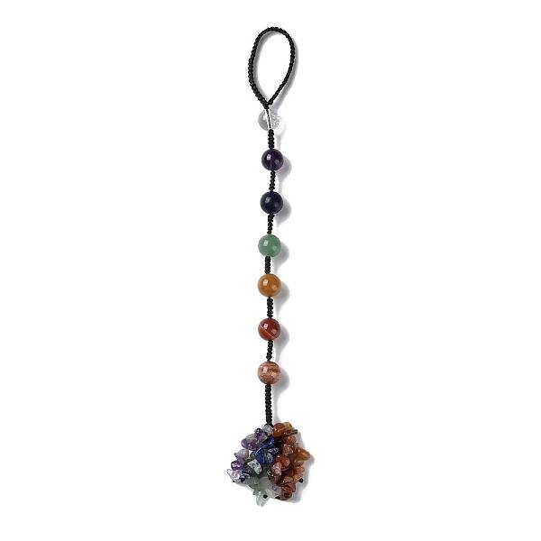 7 Chakra Round Natural Gemstone Pendant Decoration