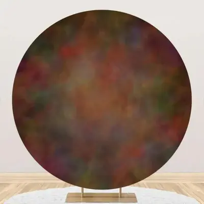 Round Retro Art Oil Painting Texture Birthday Backdrop - Aperturee