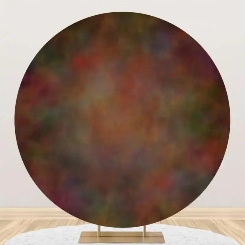 Round Retro Art Oil Painting Texture Birthday Backdrop - Aperturee