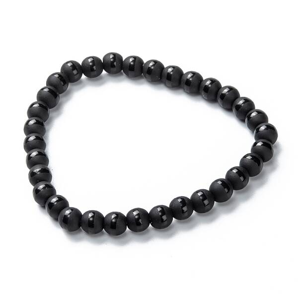 Frosted Glass Beads Stretch Bracelets