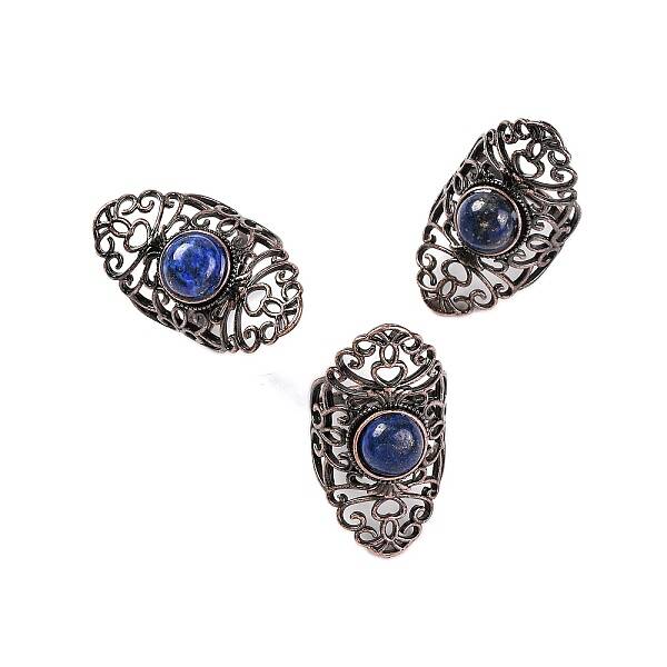 Natural Lapis Lazuli Retro Finger Rings