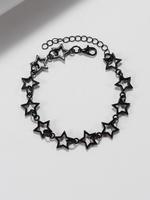 Black Star Design Link Chain Bracelet, Fashionable Alloy Jewelry for Women & Men for Party, Modern Daily Clothing Decor, Tren...