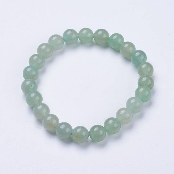 Natural Green Aventurine Beaded Stretch Bracelets