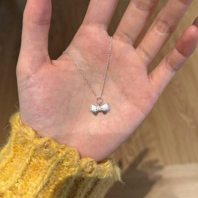 Bowknot 925 Sterling Silver Pendant Necklaces for Women