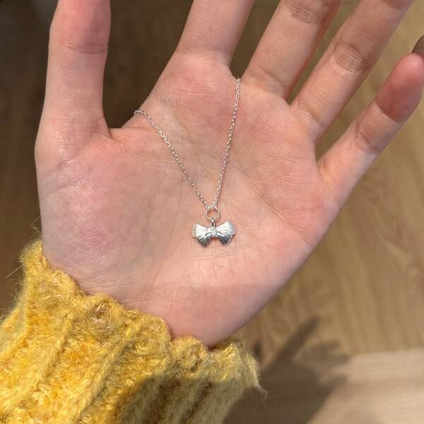Bowknot 925 Sterling Silver Pendant Necklaces for Women
